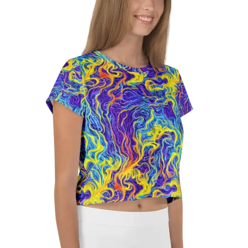 Saffron Storm on a Crop Tee