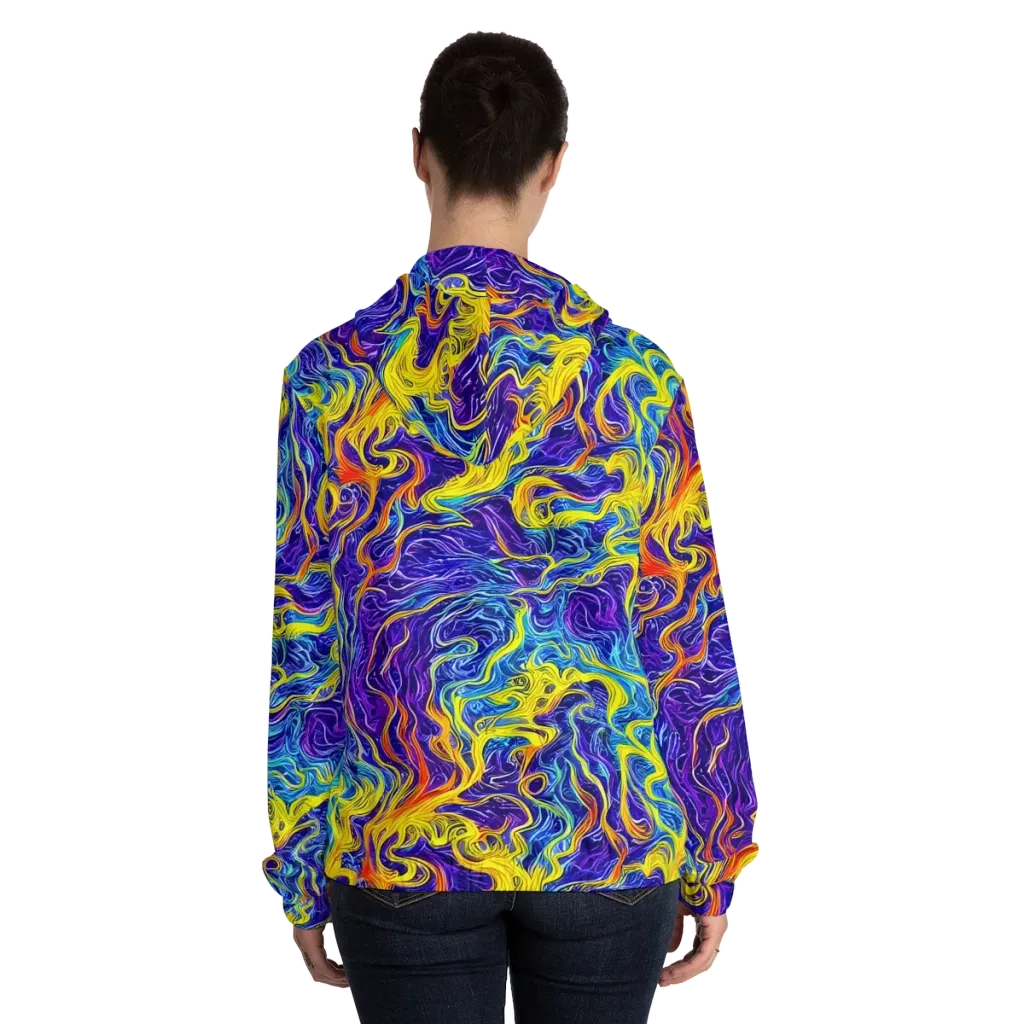 Saffron Storm on Women's Full-Zip Hoodie — Back On Person