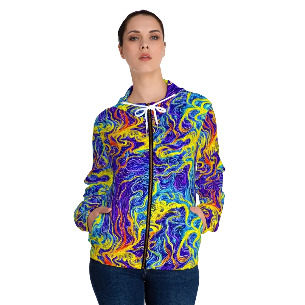 Saffron Storm on Women's Full-Zip Hoodie — Front On Person