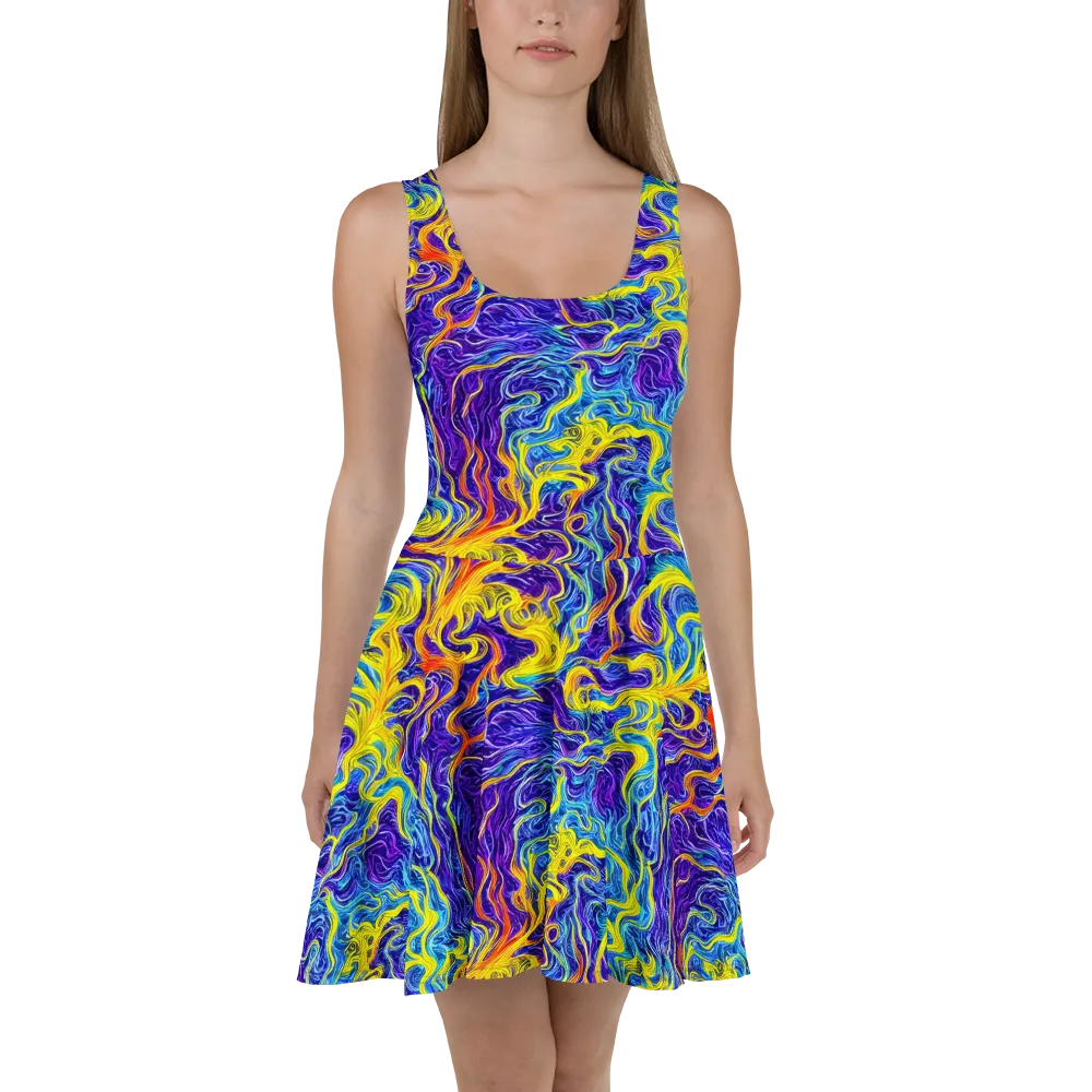 Saffron Storm on Skater Dress — Front