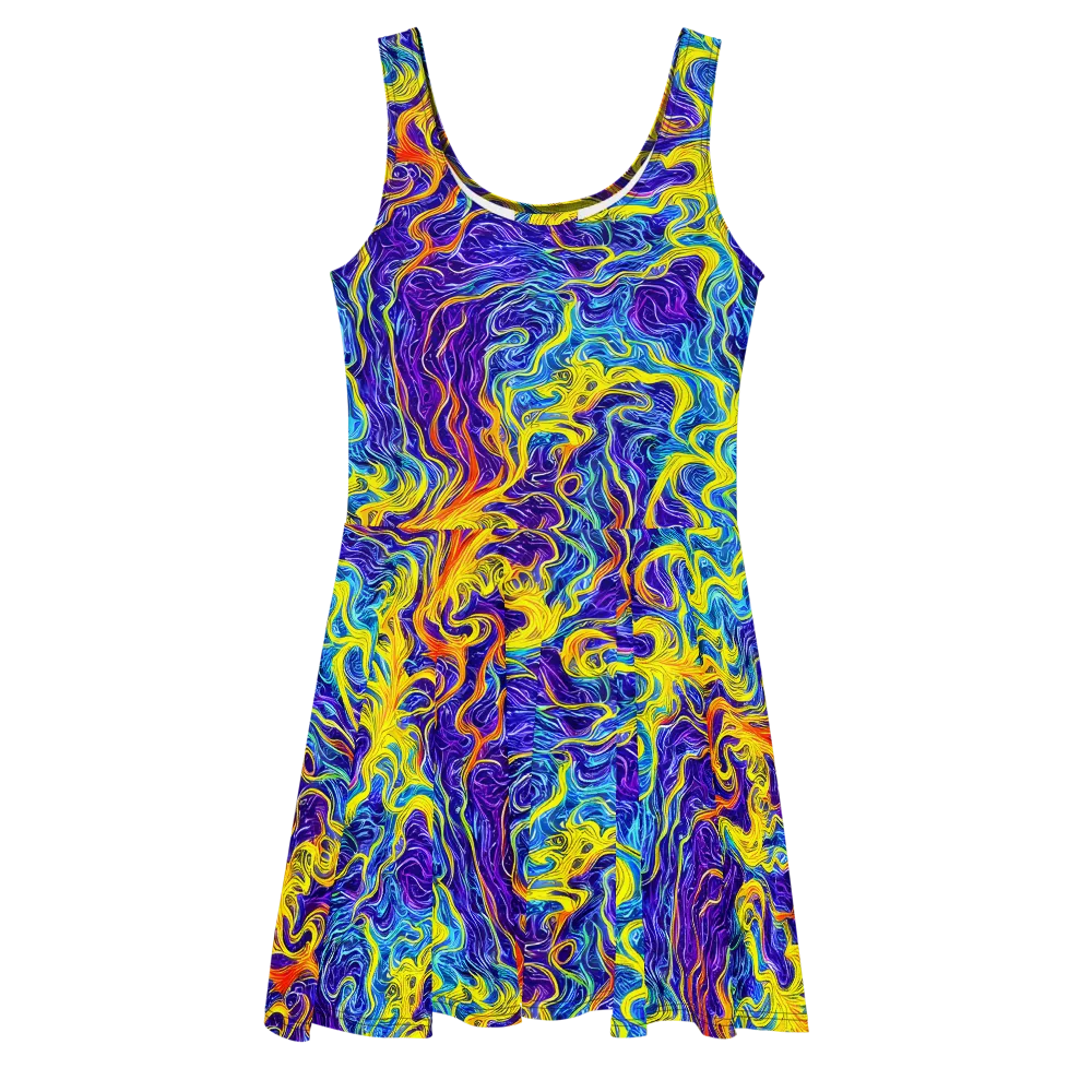 Saffron Storm on Skater Dress — Front