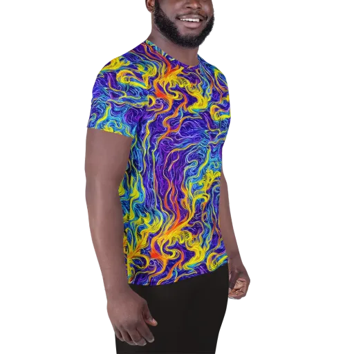 Saffron Storm on a Men's Athletic T-Shirt