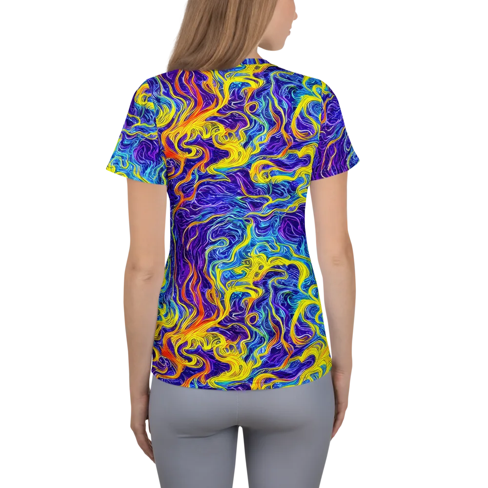 Saffron Storm on Women's Athletic T-Shirt — Back