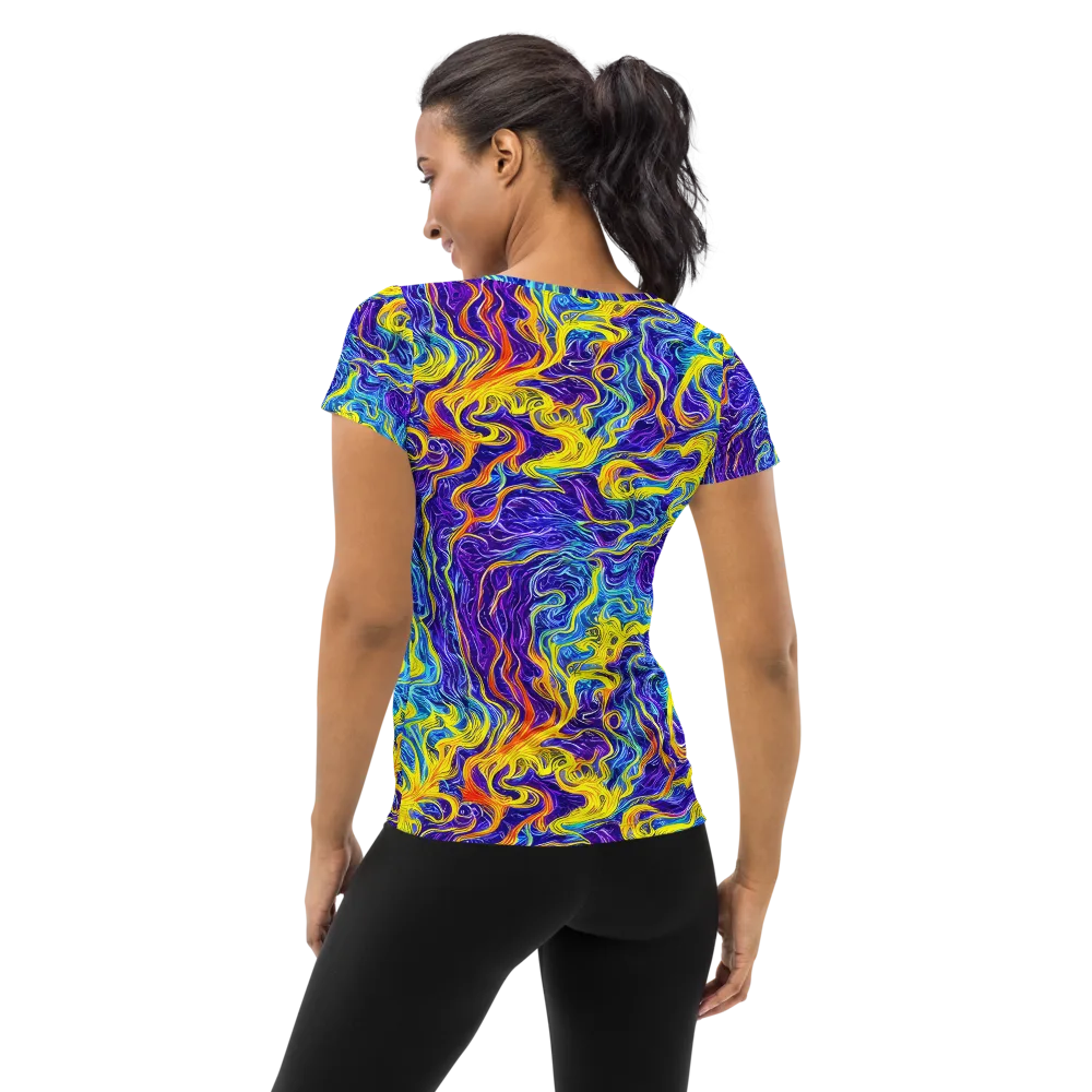 Saffron Storm on Women's Athletic T-Shirt — Back