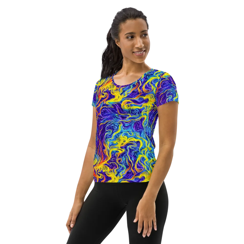 Saffron Storm on Women's Athletic T-Shirt — Left