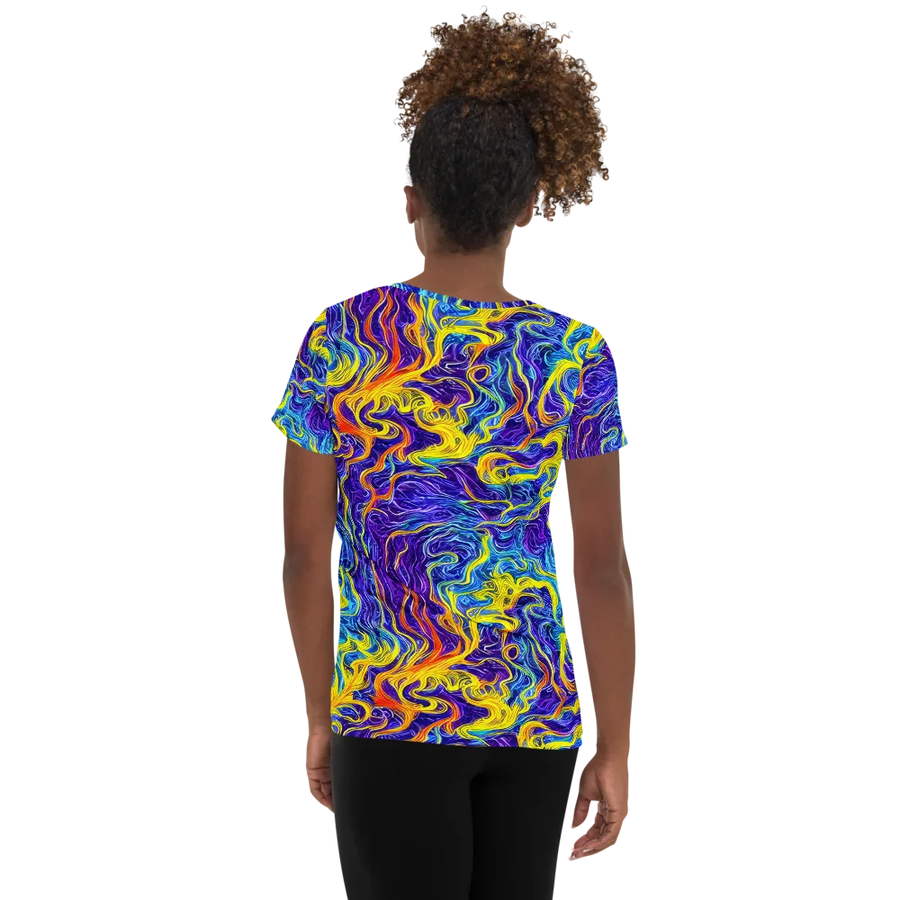 Saffron Storm on Women's Athletic T-Shirt — Back