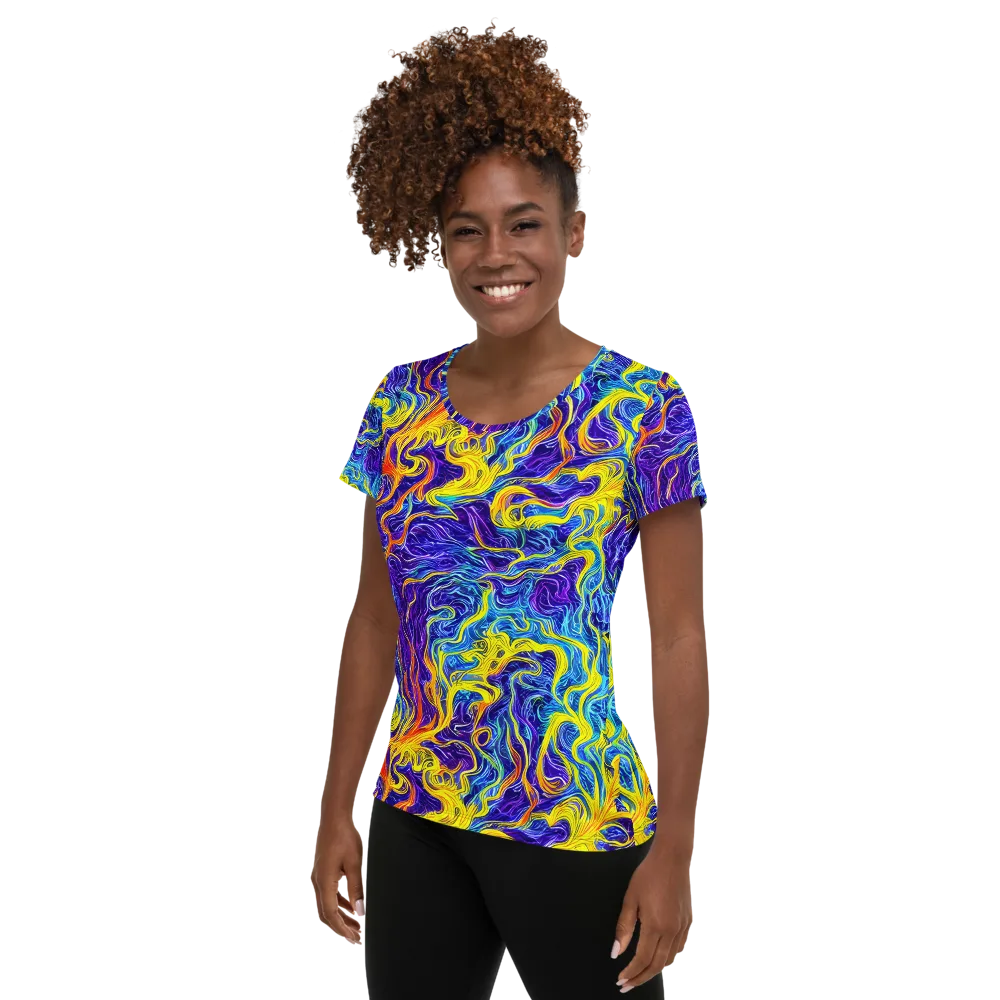 Saffron Storm on Women's Athletic T-Shirt — Left
