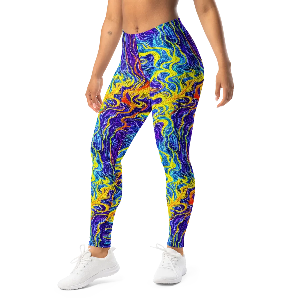 Saffron Storm on Leggings — Left Front