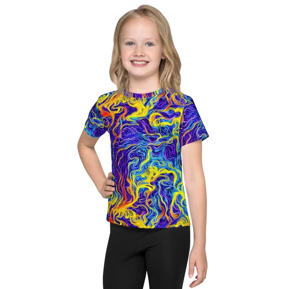 Saffron Storm on Kids Crew Neck T-Shirt — Front