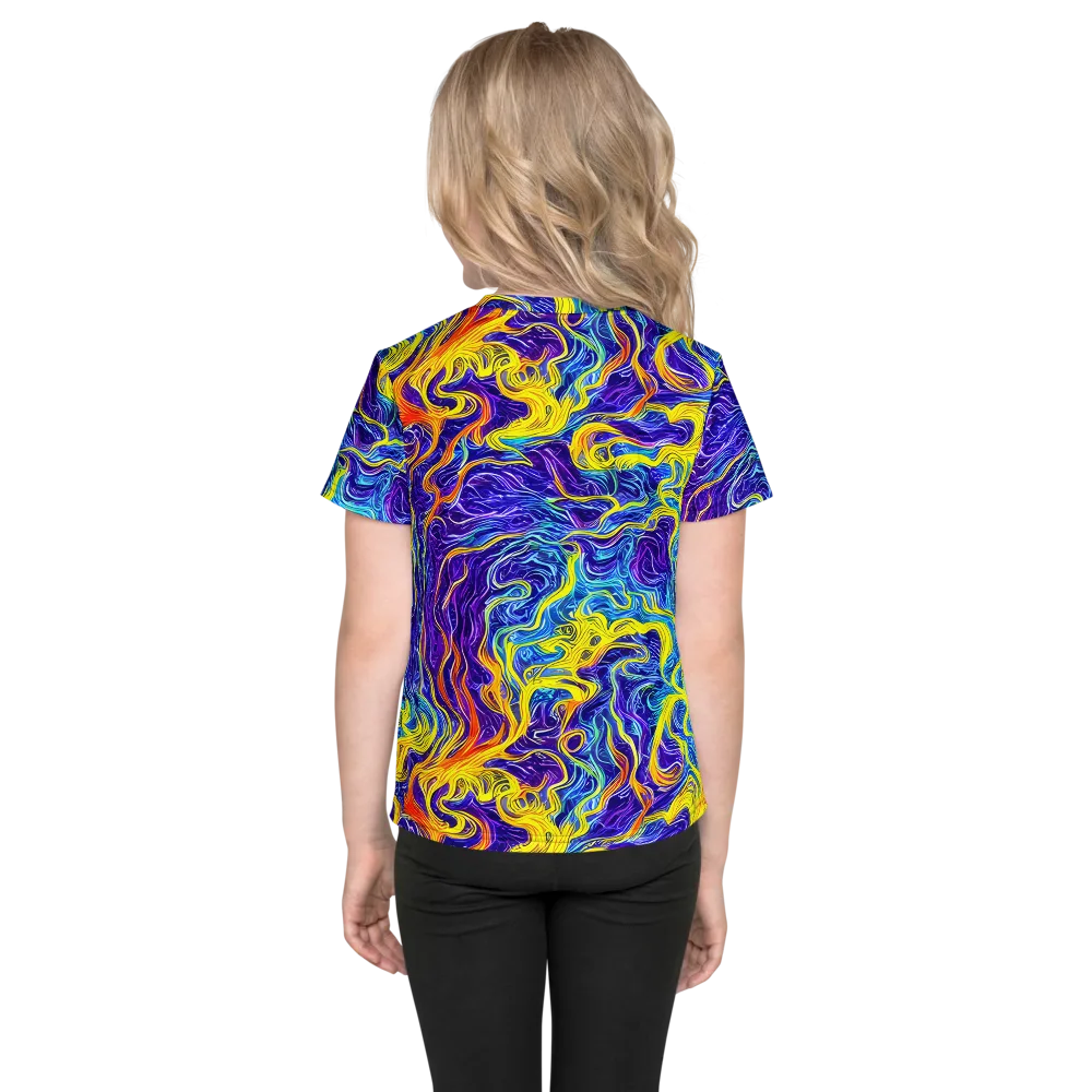 Saffron Storm on Kids Crew Neck T-Shirt — Back
