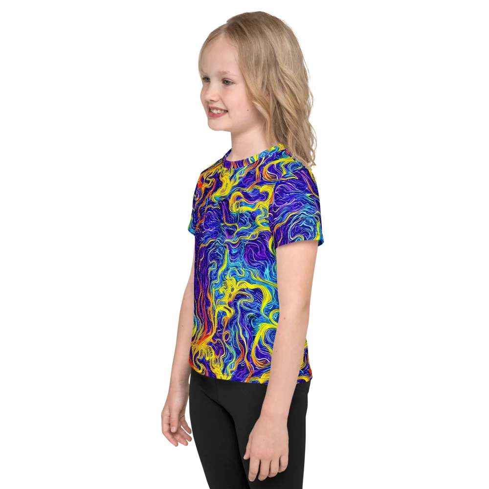 Saffron Storm on Kids Crew Neck T-Shirt — Left