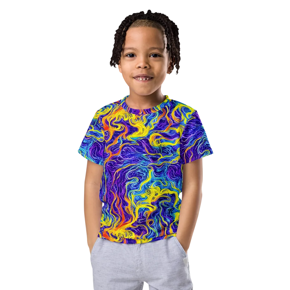 Saffron Storm on Kids Crew Neck T-Shirt — Front