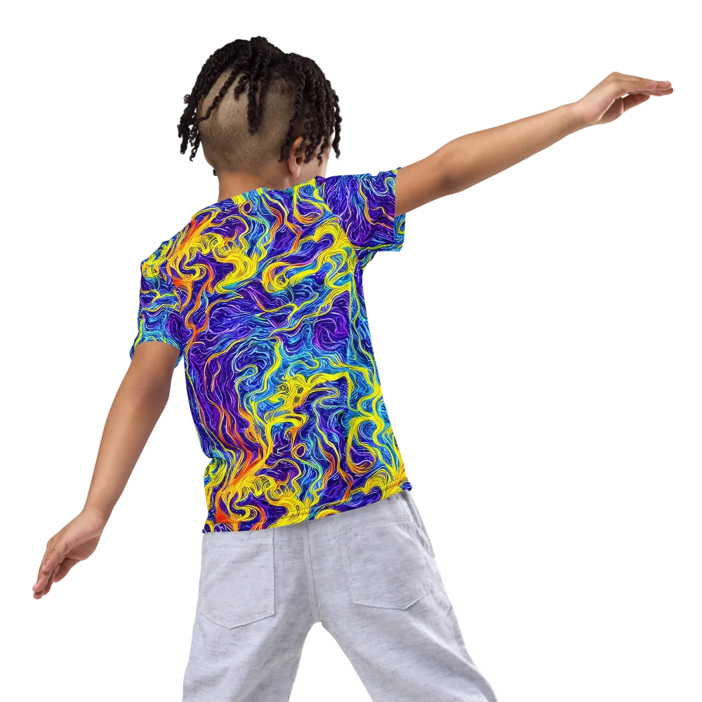 Saffron Storm on Kids Crew Neck T-Shirt — Back