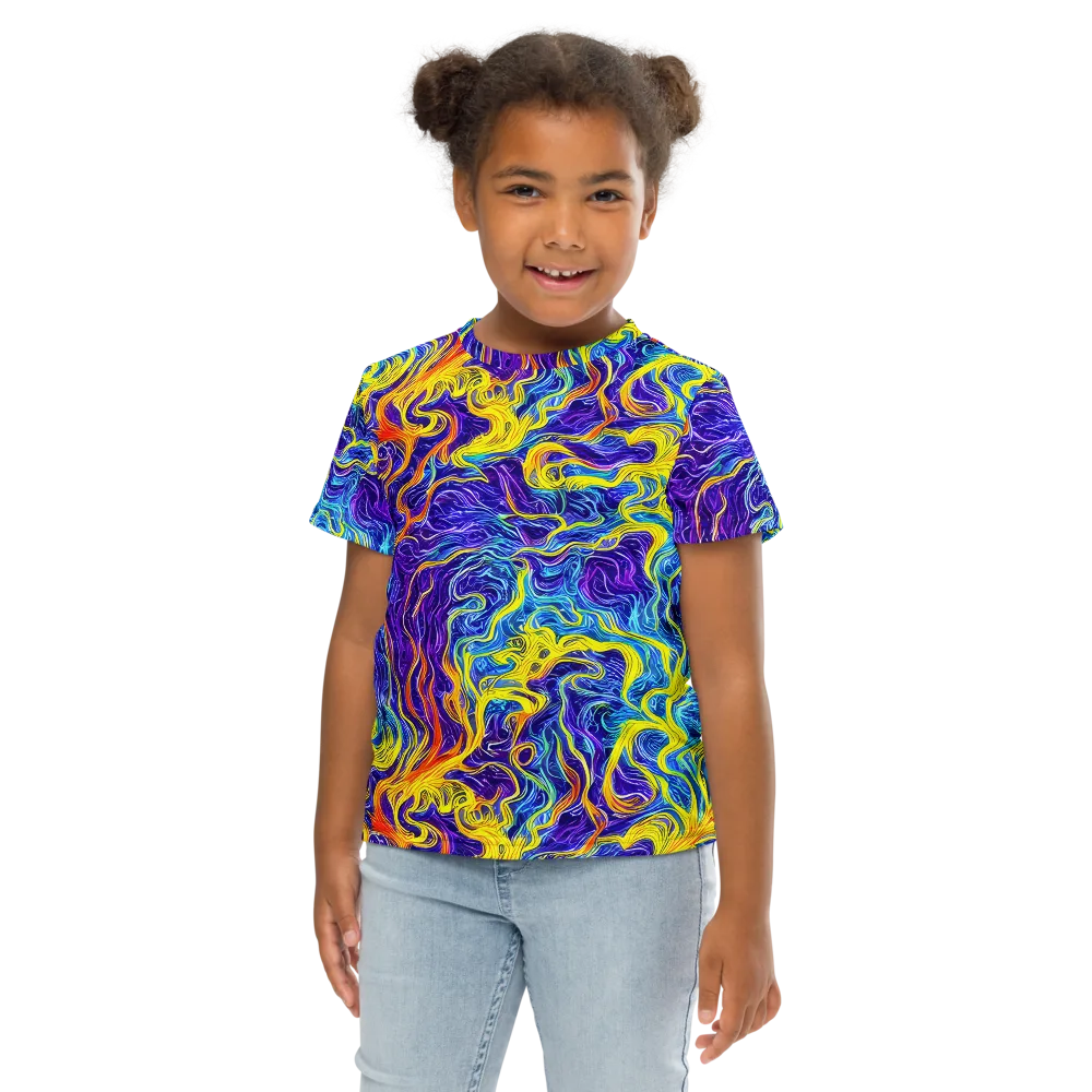 Saffron Storm on Kids Crew Neck T-Shirt — Front