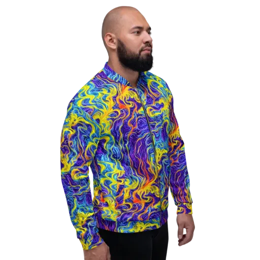Saffron Storm on a Bomber Jacket