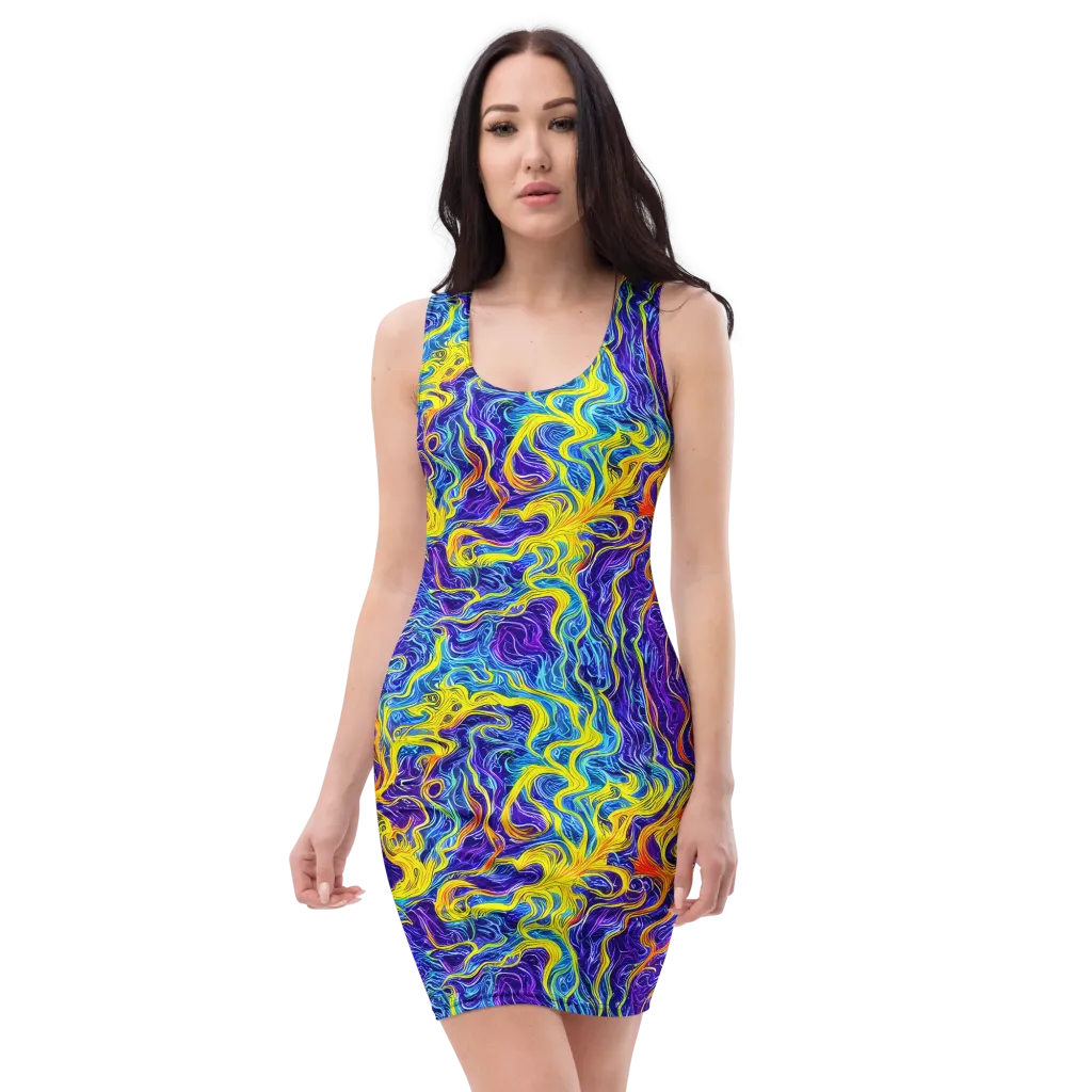 Saffron Storm on Bodycon Dress — Front