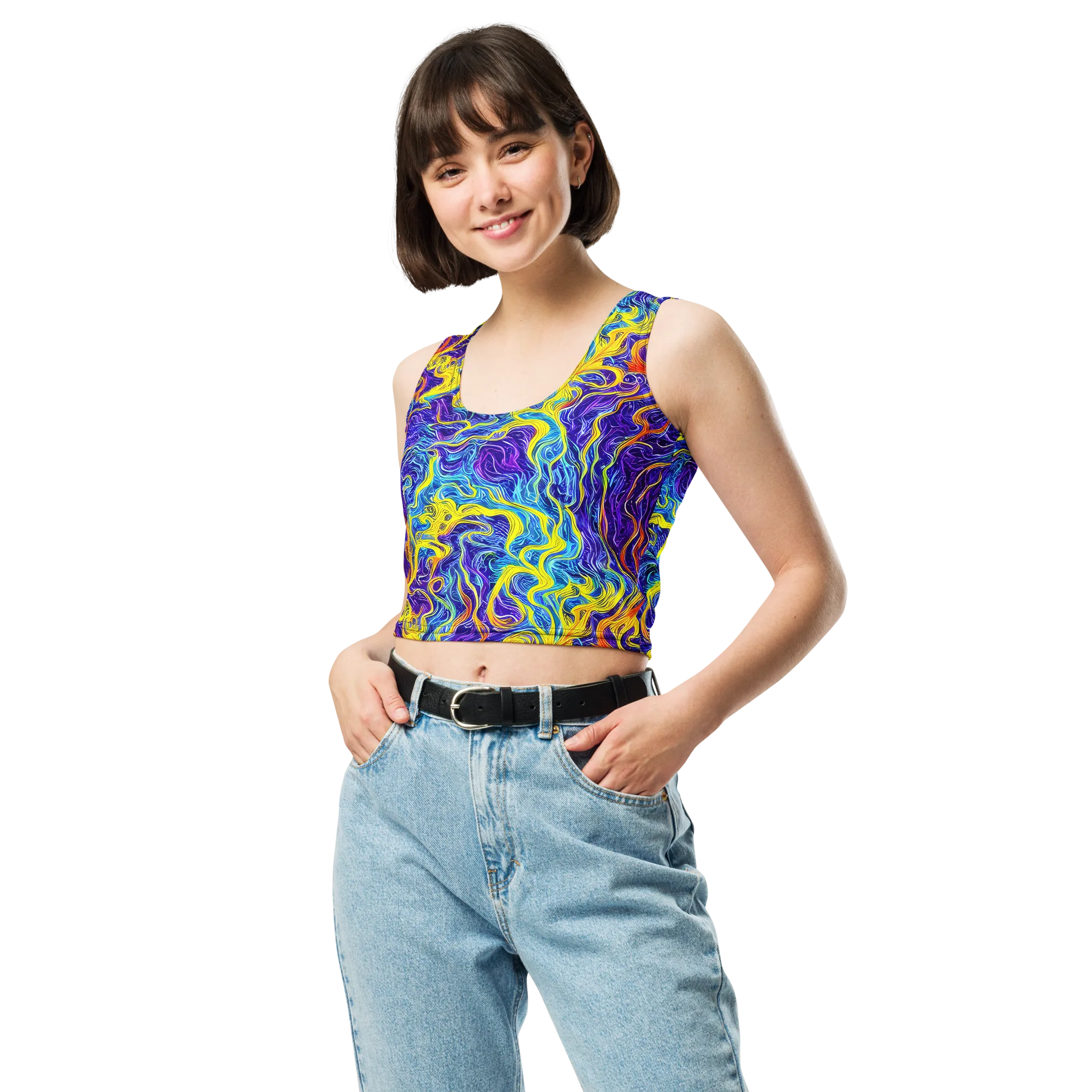Saffron Storm on Crop Top — Front