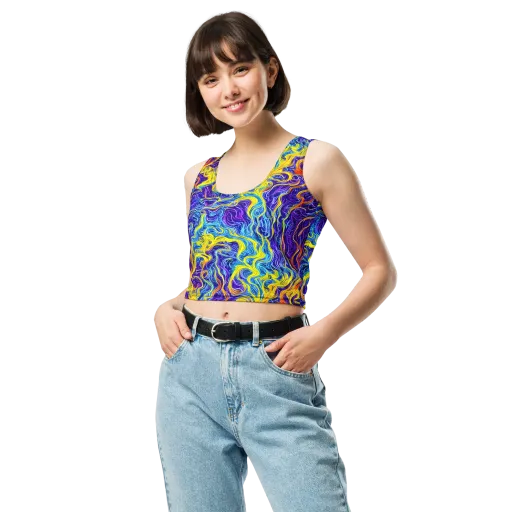 Saffron Storm on a Crop Top