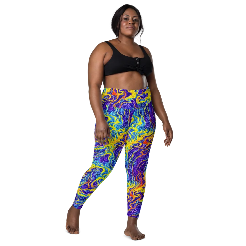 Saffron Storm on Leggings with Pockets — Front