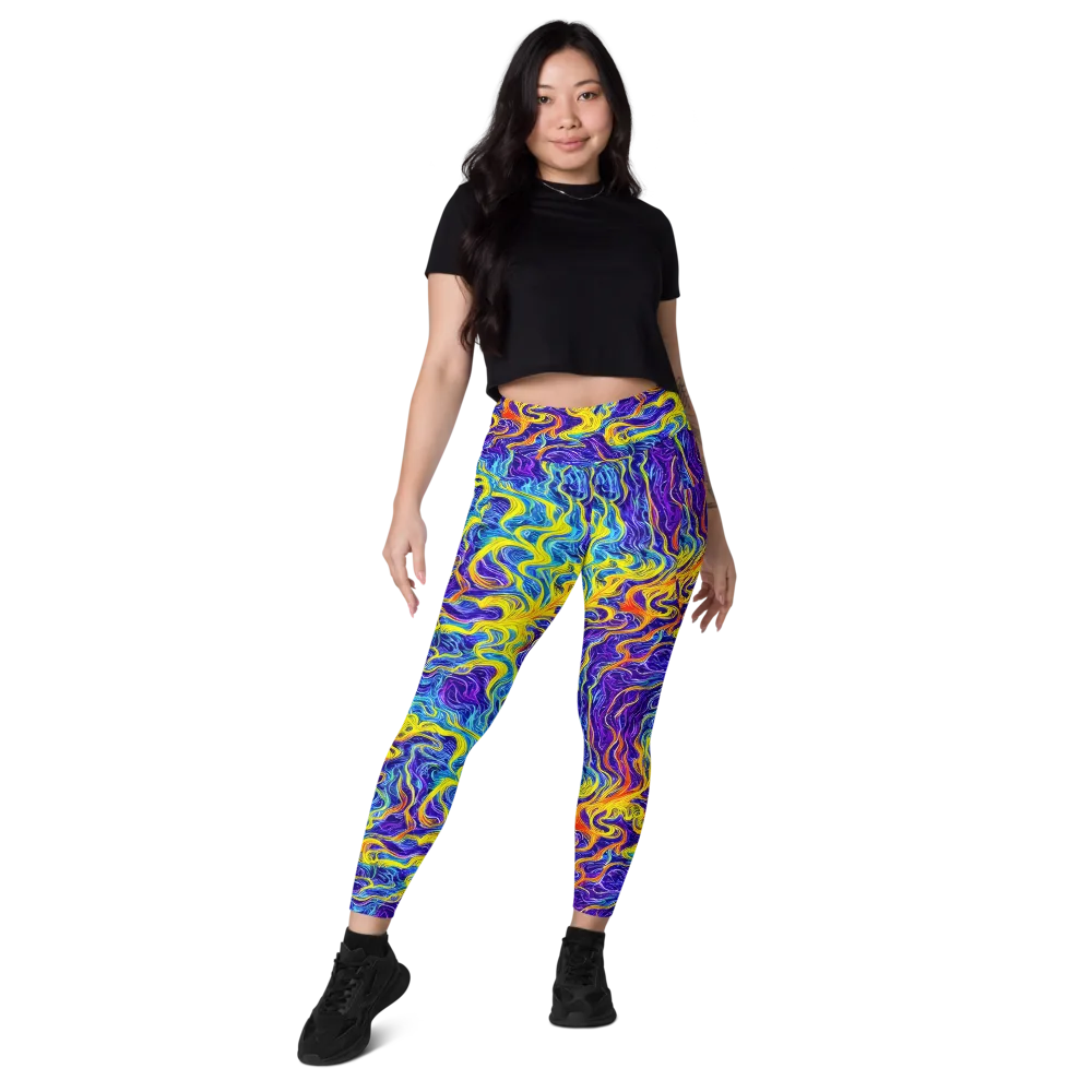 Saffron Storm on Leggings with Pockets — Front