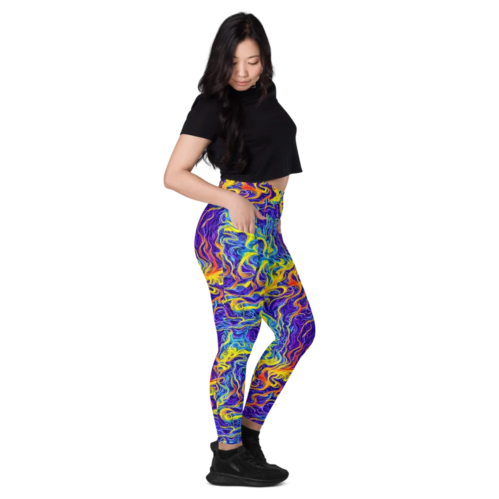 Saffron Storm on Leggings with Pockets — Right