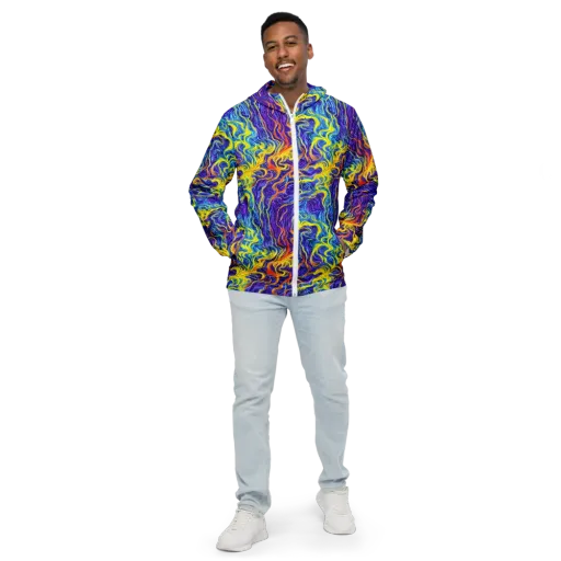 Saffron Storm on a Men's Windbreaker