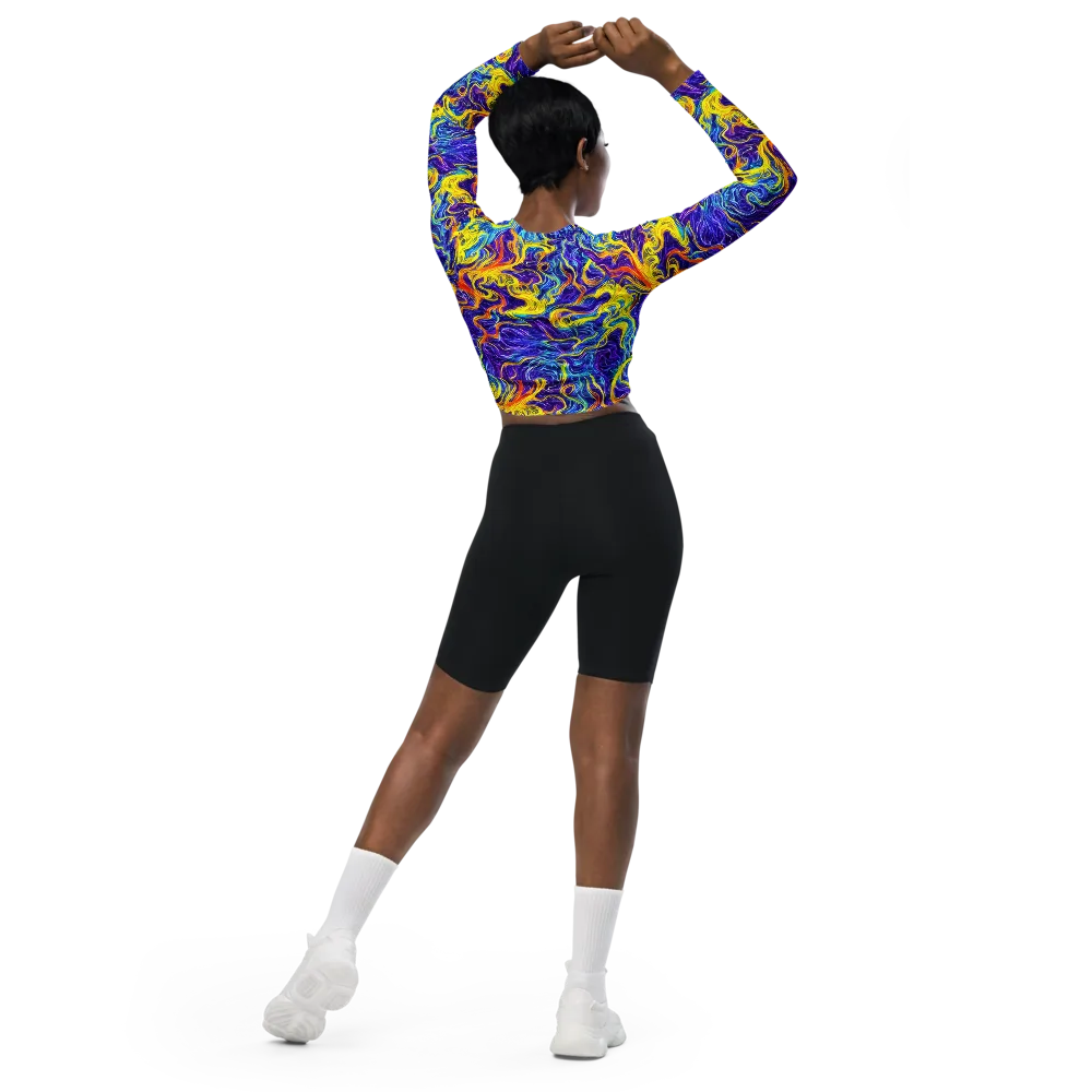 Saffron Storm on Long Sleeve Crop Top — Back