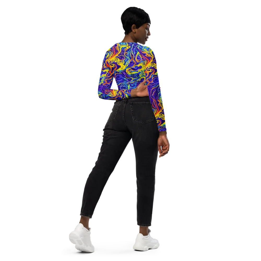 Saffron Storm on Long Sleeve Crop Top — Right Back