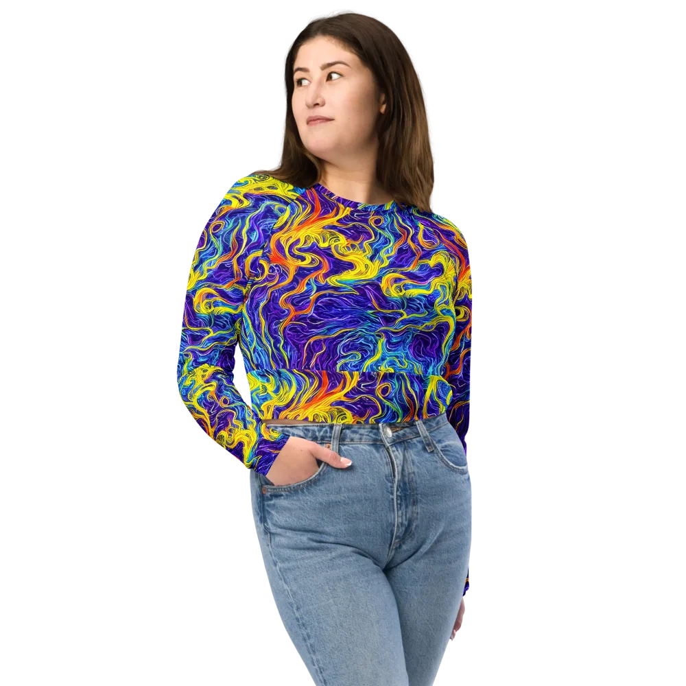 Saffron Storm on Long Sleeve Crop Top — Front