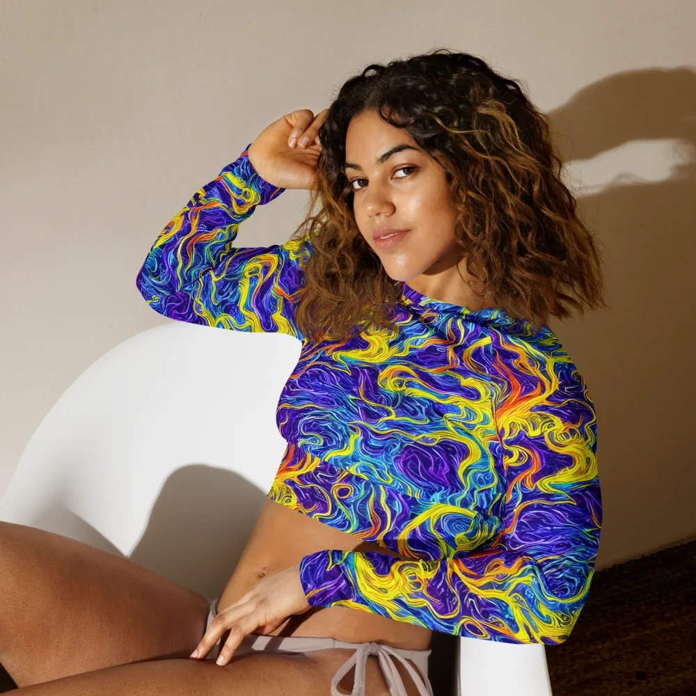 Saffron Storm on Long Sleeve Crop Top — Left Front