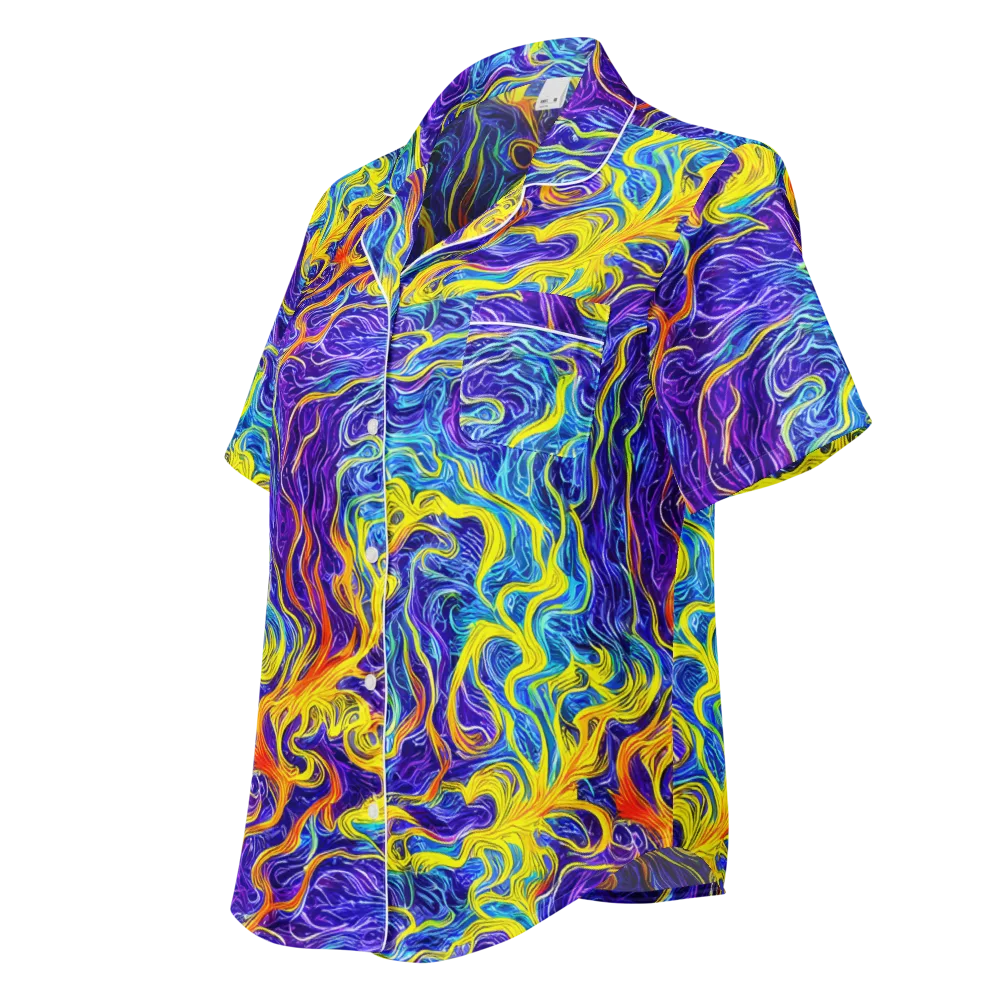 Saffron Storm on Women's Short Sleeve Pajama Top — Left Front