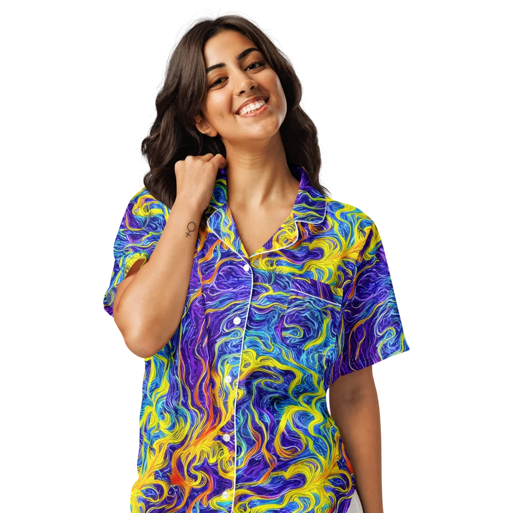Saffron Storm on Women's Short Sleeve Pajama Top — Front