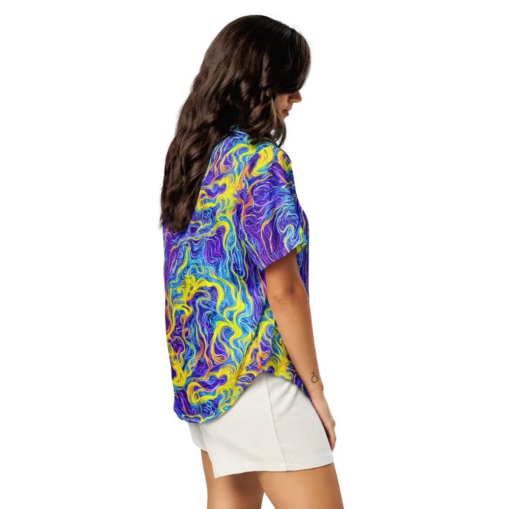 Saffron Storm on Women's Short Sleeve Pajama Top — Right Back