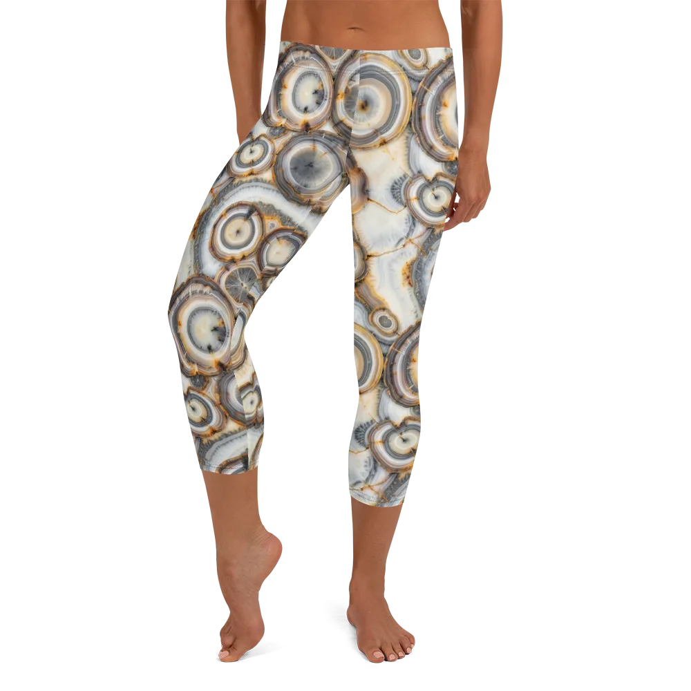 Mineral Mosaic on Capri Leggings — Front