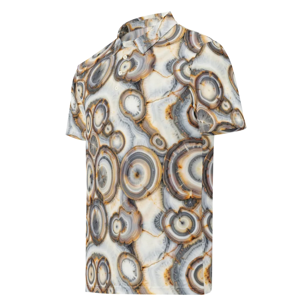Mineral Mosaic on Men's Slim Fit Polo Shirt — Left Front