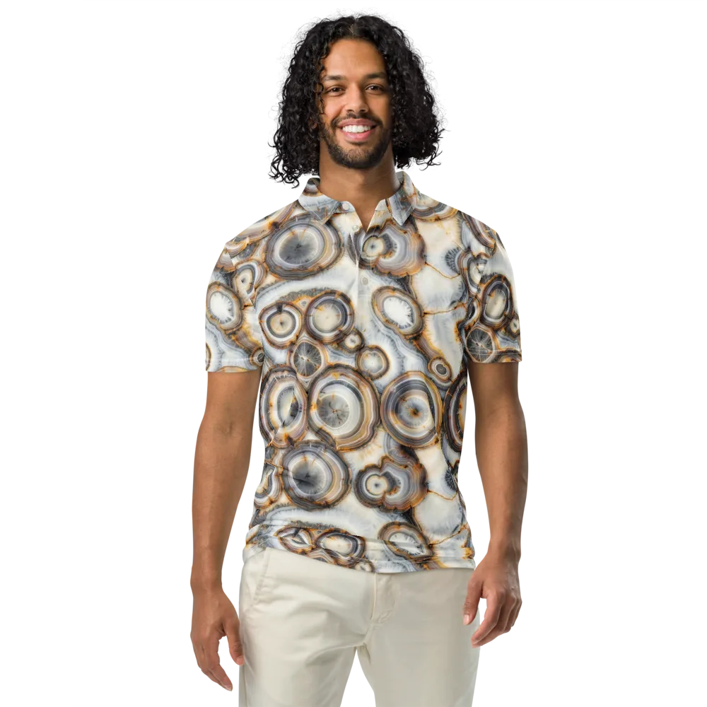 Mineral Mosaic on Men's Slim Fit Polo Shirt — Front