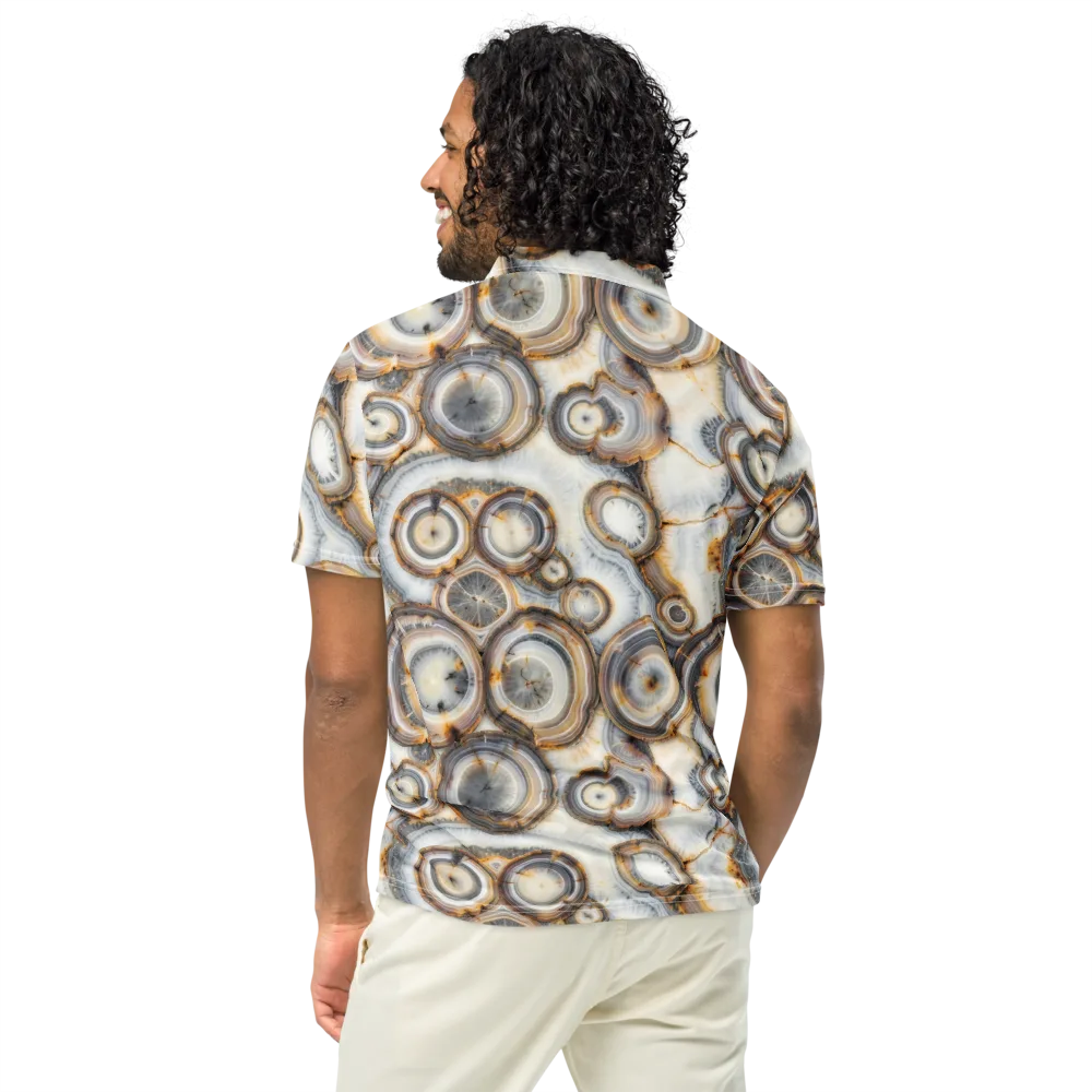 Mineral Mosaic on Men's Slim Fit Polo Shirt — Back