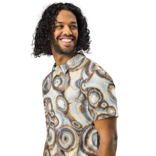 Mineral Mosaic on a Men's Slim Fit Polo Shirt