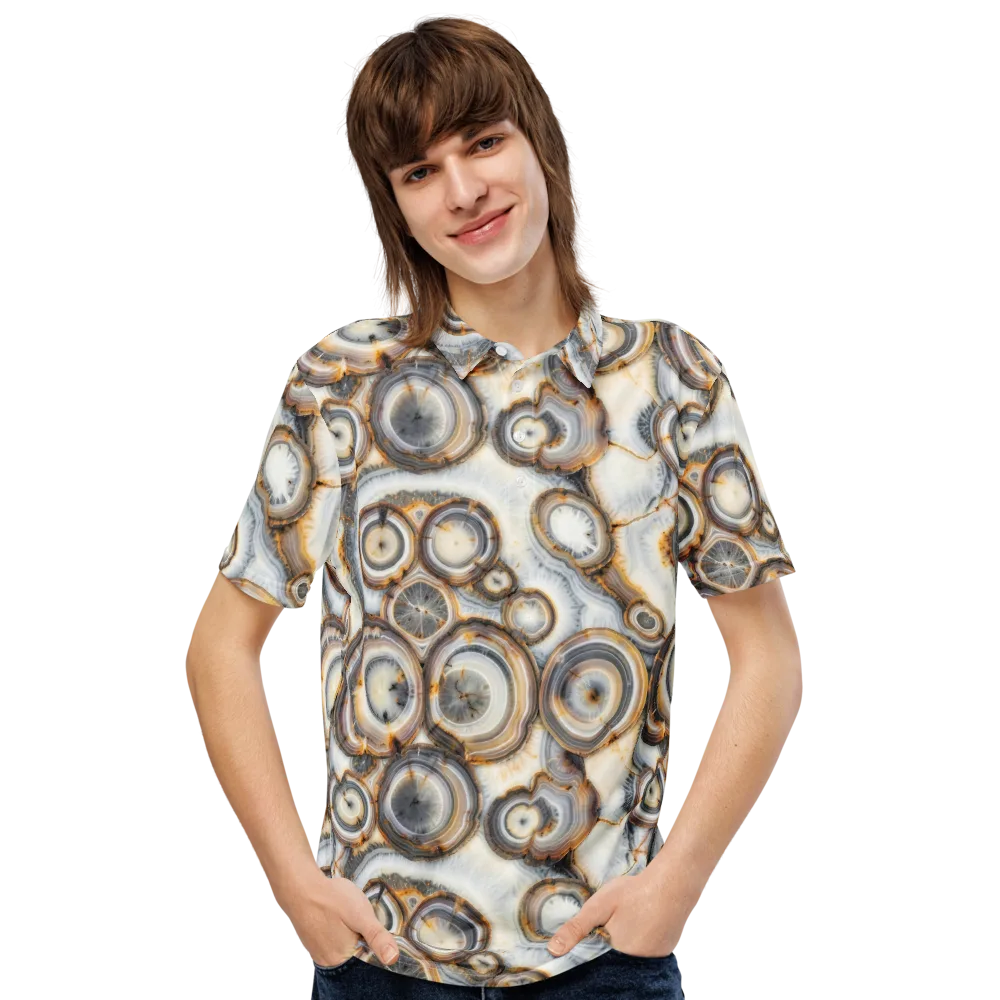 Mineral Mosaic on Men's Slim Fit Polo Shirt — Front
