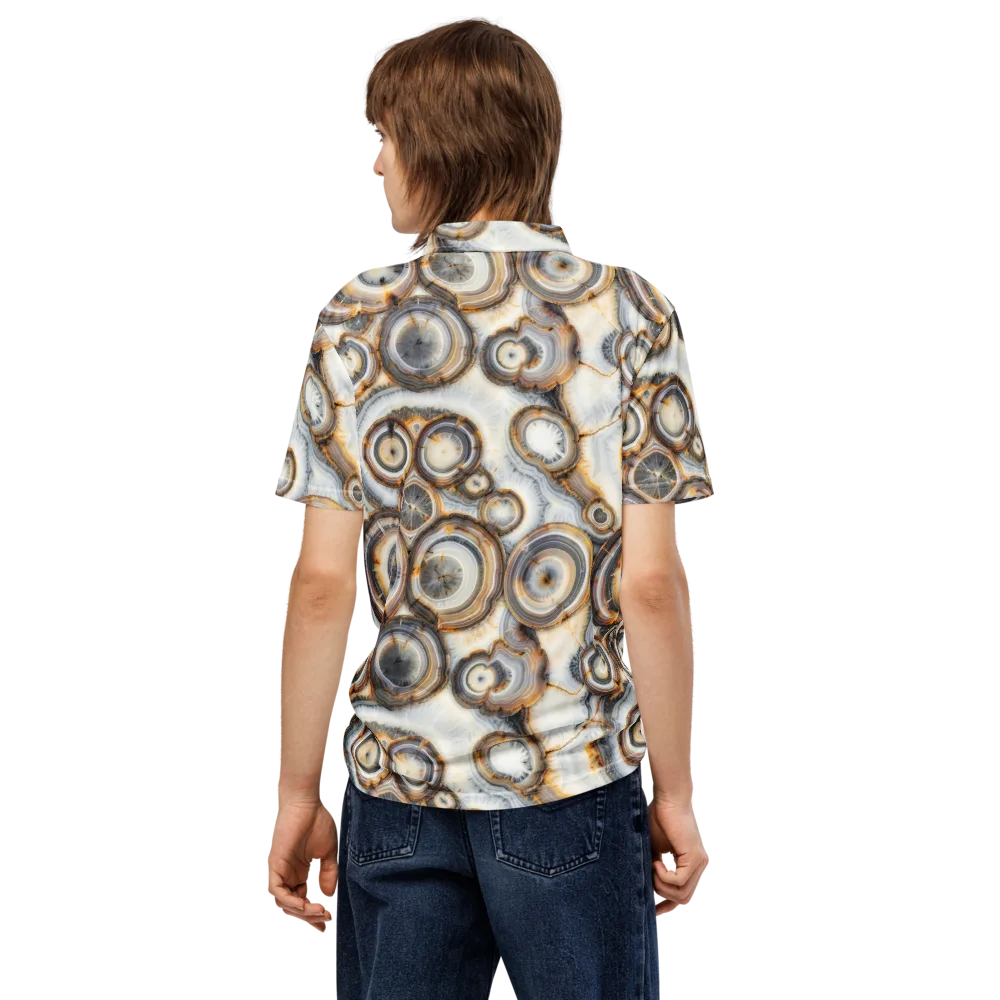 Mineral Mosaic on Men's Slim Fit Polo Shirt — Back