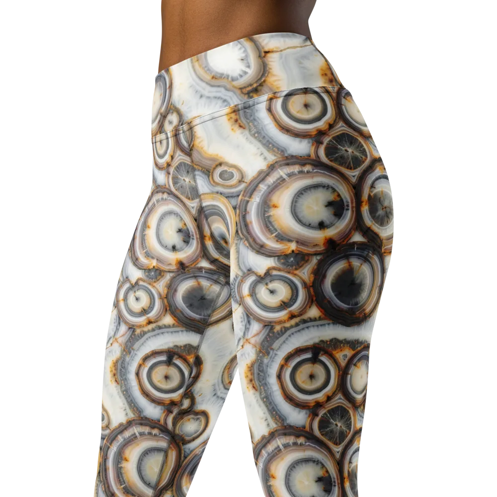 Mineral Mosaic on Yoga Leggings — Left Front
