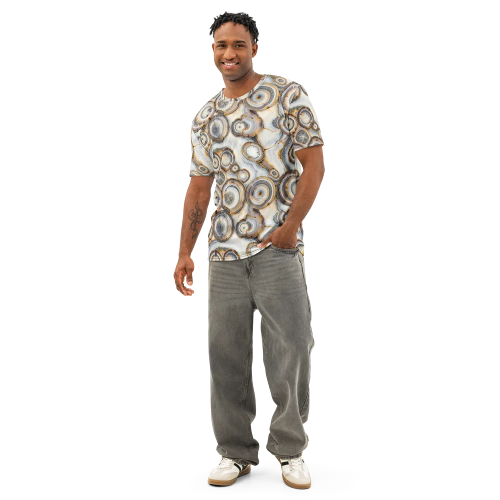 Mineral Mosaic on Men's Cotton Crew Neck T-Shirt — Front