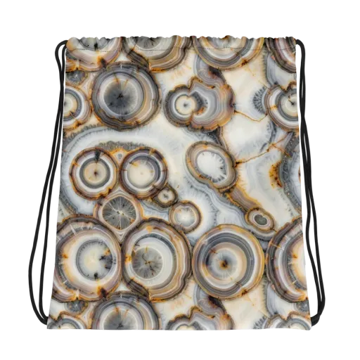 Mineral Mosaic on a Drawstring Bag