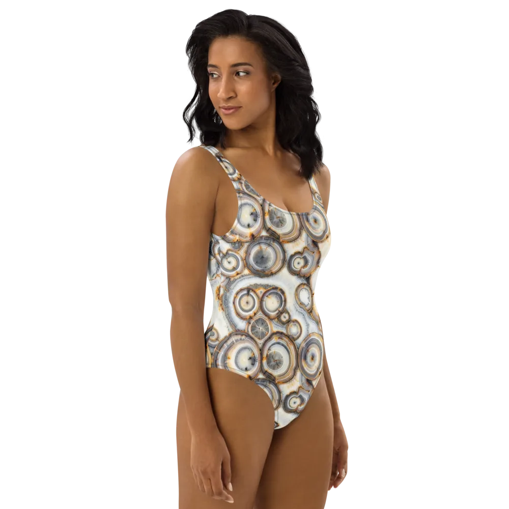 Mineral Mosaic on One-Piece Swimsuit — Right