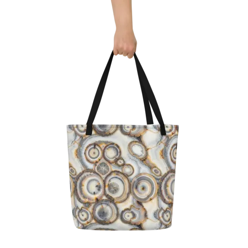 Mineral Mosaic on a Large Tote Bag W/ Pocket