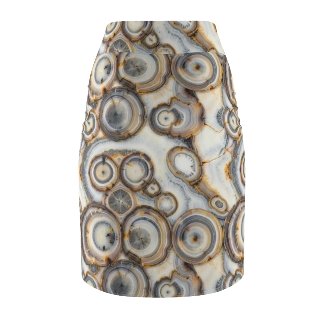 Mineral Mosaic on Pencil Skirt — Back