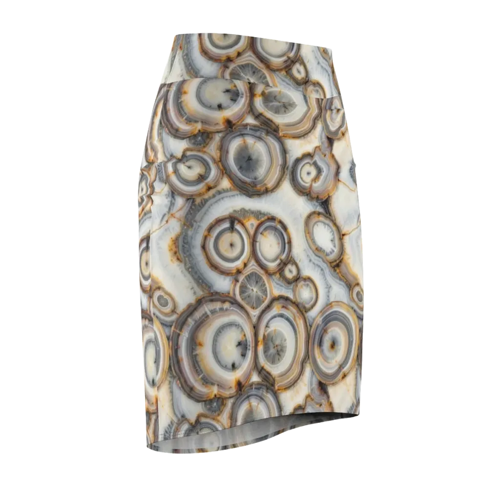 Mineral Mosaic on Pencil Skirt — Front Side