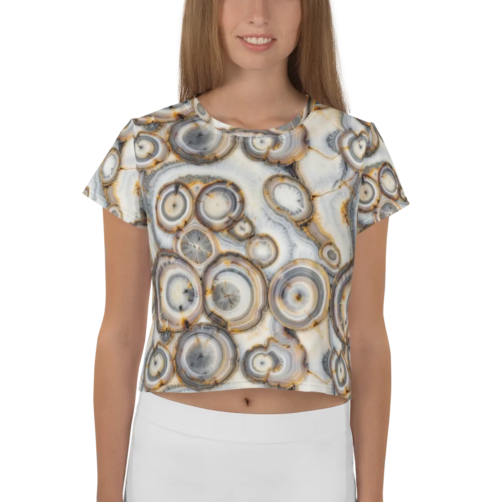 Mineral Mosaic on Crop Tee — Front