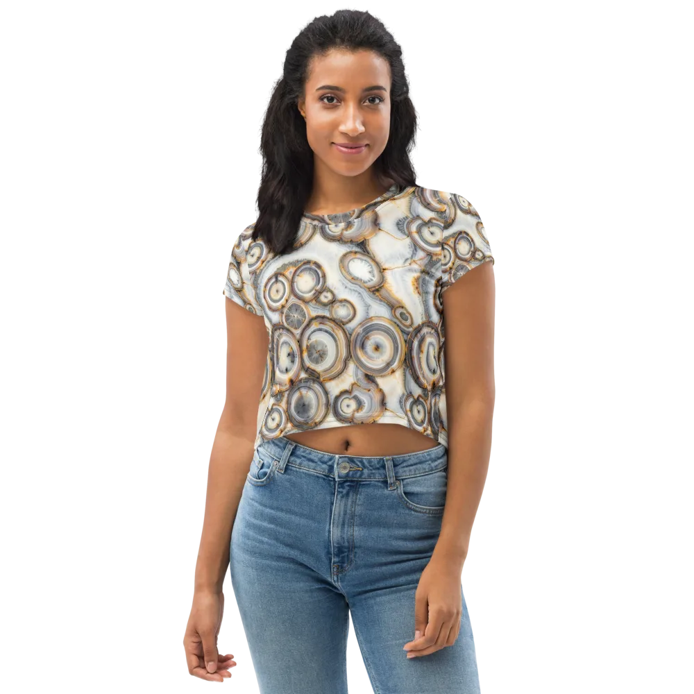 Mineral Mosaic on Crop Tee — Front