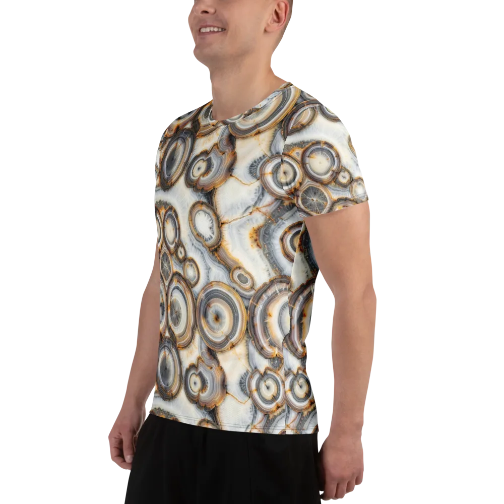 Mineral Mosaic on Men's Athletic T-Shirt — Left